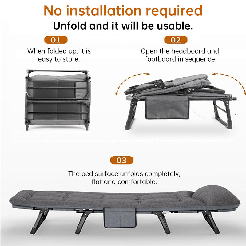 Adjustable Portable Folding Chair Space Saving with Side Pocket for Bedroom Office Outdoor Camping Compact eprolo