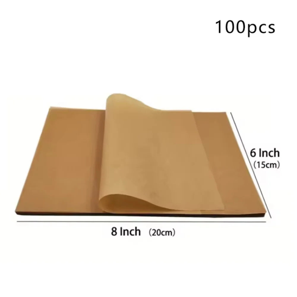 100Pcs Parchment Paper Baking Sheets Non-Stick Precut Baking Parchment Baking Paper Will Not Curl Burn Wax Paper annizon.com