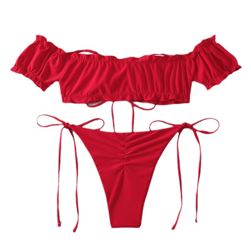 Female swimsuit red split eprolo