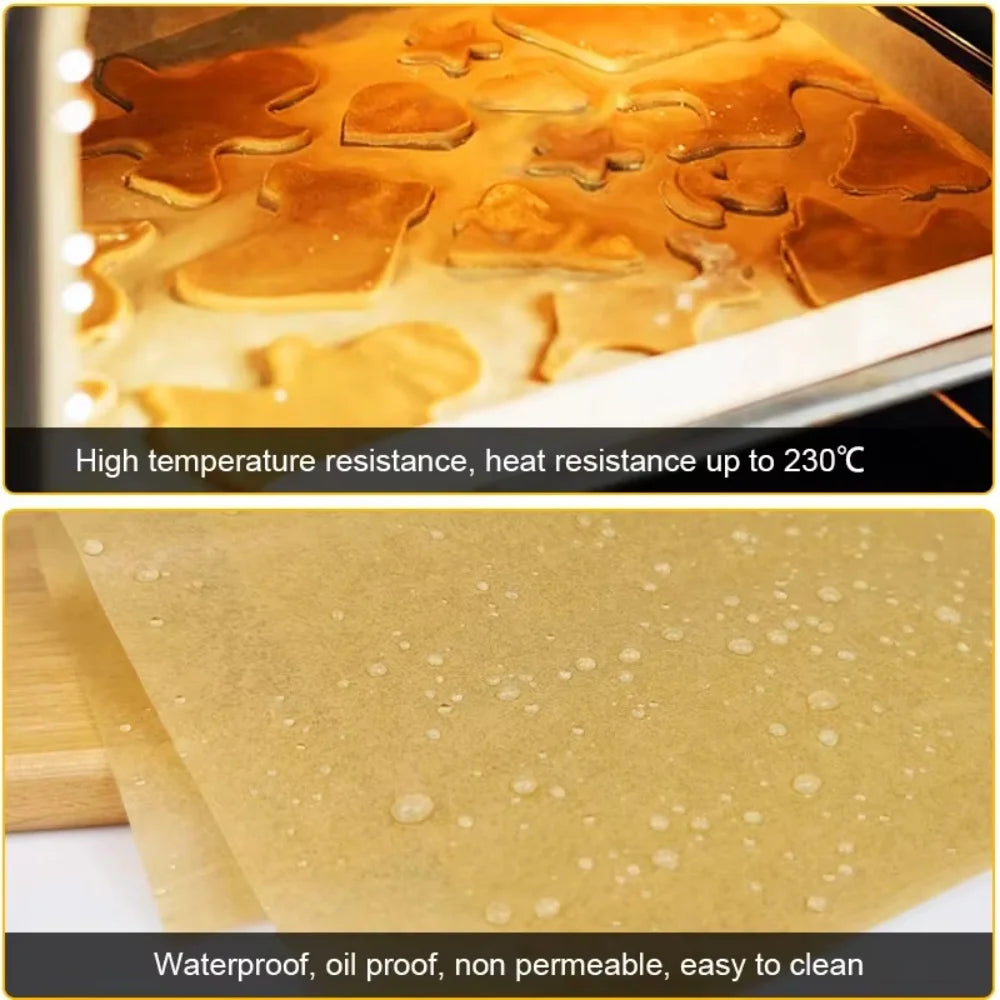 100Pcs Parchment Paper Baking Sheets Non-Stick Precut Baking Parchment Baking Paper Will Not Curl Burn Wax Paper annizon.com