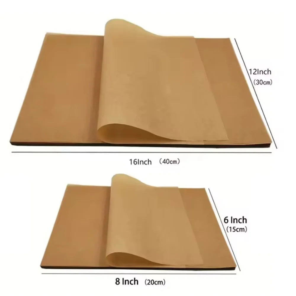 100Pcs Parchment Paper Baking Sheets Non-Stick Precut Baking Parchment Baking Paper Will Not Curl Burn Wax Paper annizon.com