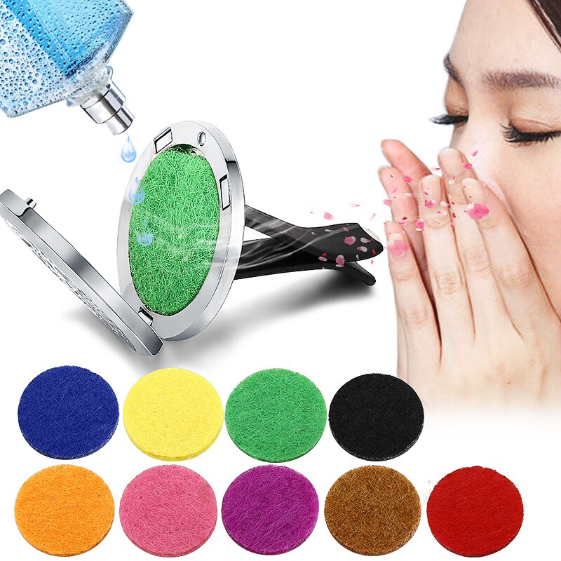 Car Air Freshener Car Perfume Diffuser Clip Car Air Auto Vent Freshener Essential Oil Perfume Locket (Free 10pc pad)  C001 eprolo