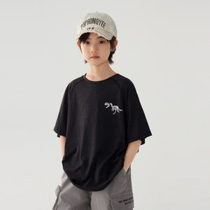 Cool Breathable Quick-Dry T-Shirt for Boys, Night Light Dinosaur Print