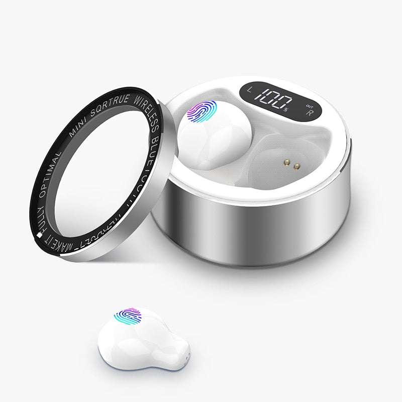 x26 Ultra Small Mini Hidden Wireless Bluetooth 5.0 Earphone Touch Control Portable Charging Case Earbuds TWS Sport Headset eprolo