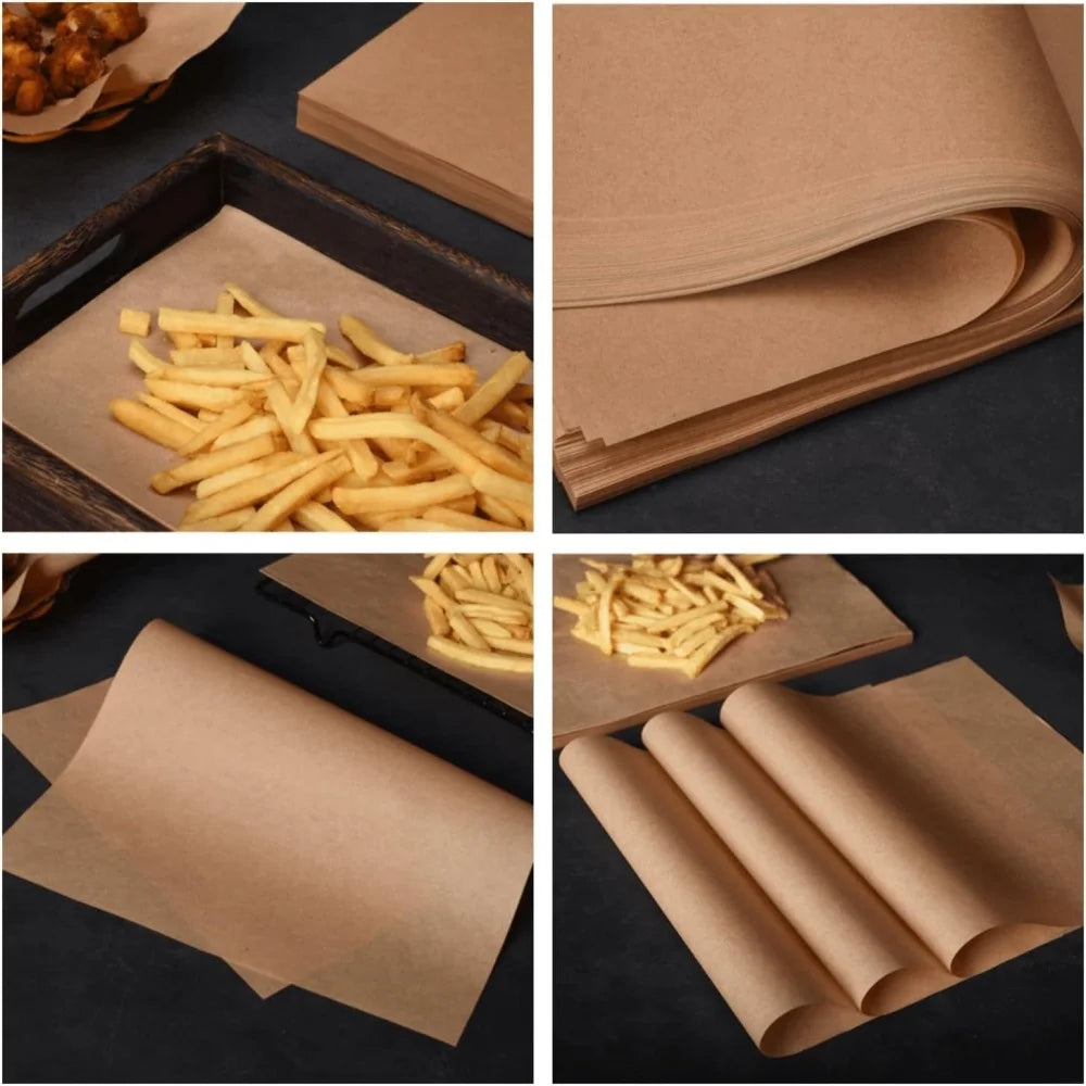 100Pcs Parchment Paper Baking Sheets Non-Stick Precut Baking Parchment Baking Paper Will Not Curl Burn Wax Paper annizon.com