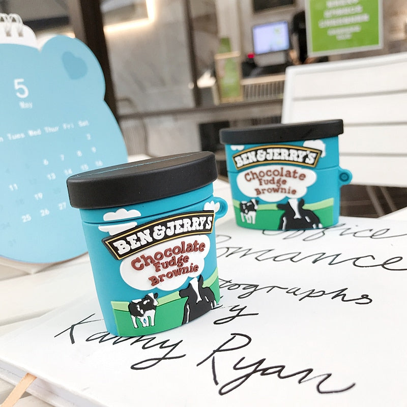 Brand ben jerry chocolate ice cream case For AirPods 1 2 Pro charge box soft silicone Wireless bluetooth earphone protect cover eprolo