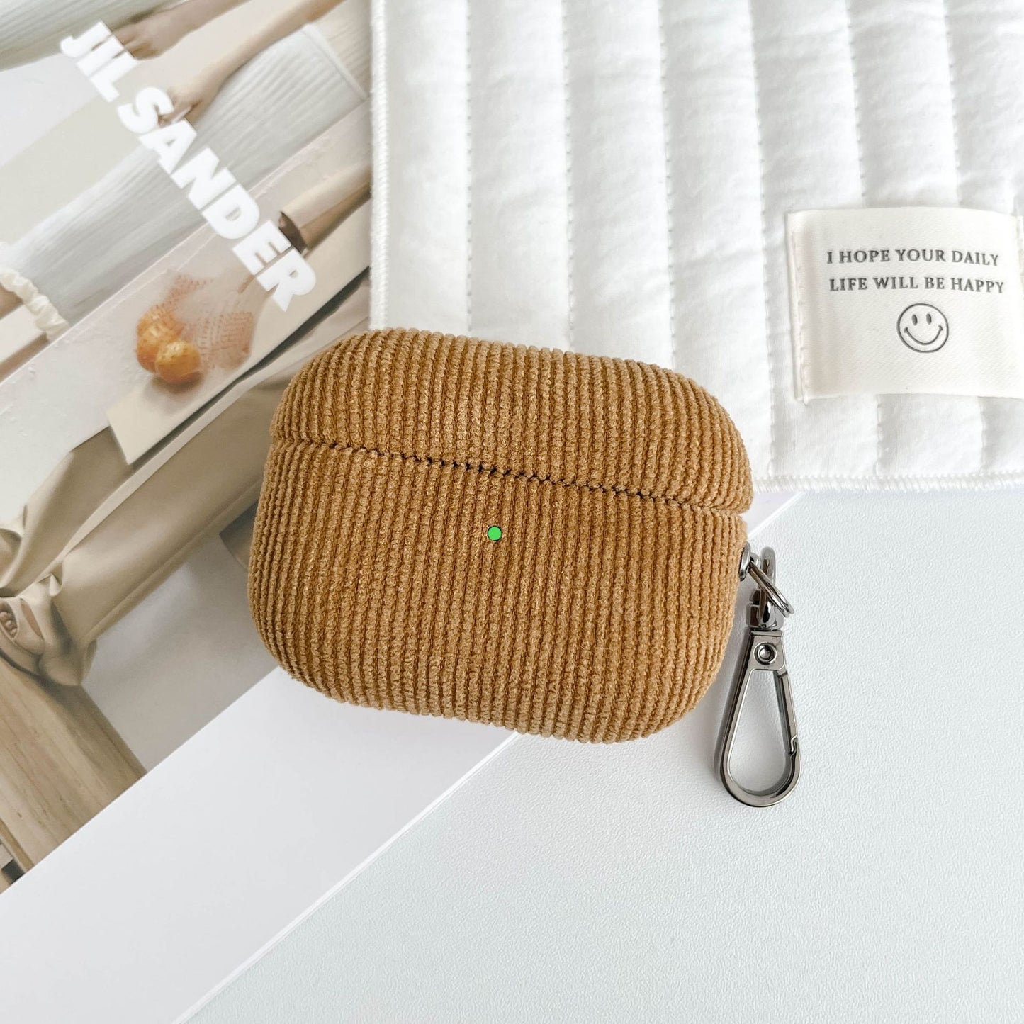 Corduroy Apple Wireless Earphone Case Suitable for Airpods Pro2 Pure Ribbon Buckle Earphone Protective Cover eprolo