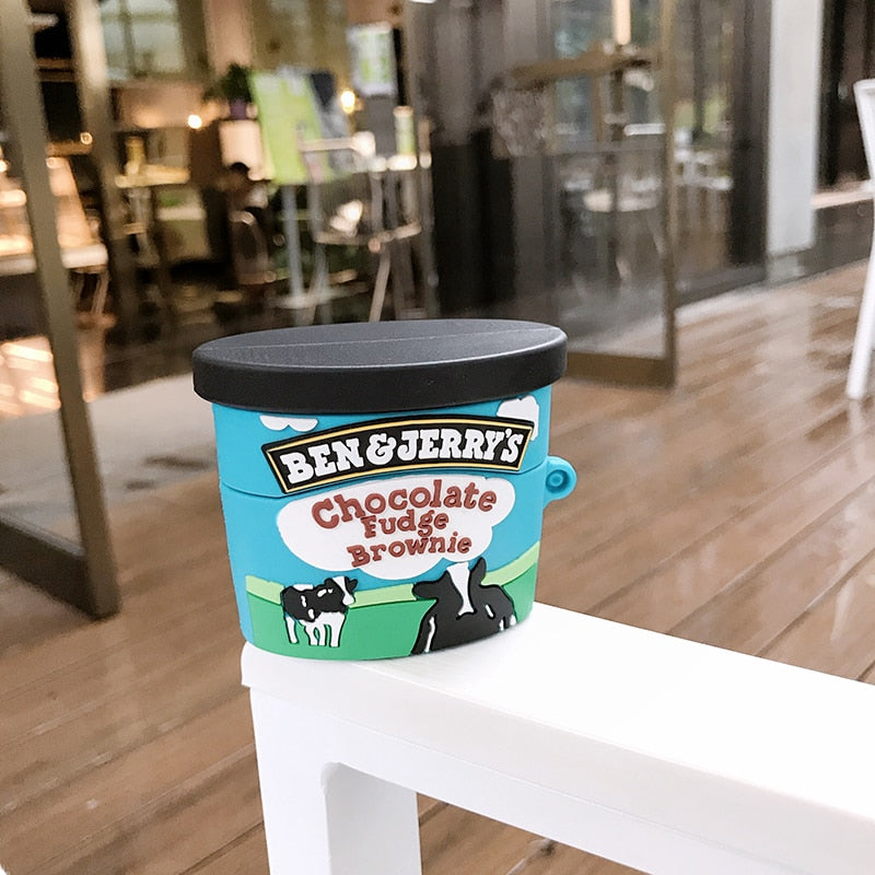 Brand ben jerry chocolate ice cream case For AirPods 1 2 Pro charge box soft silicone Wireless bluetooth earphone protect cover eprolo