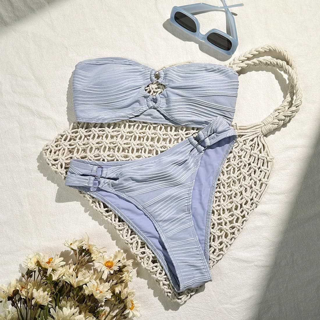 Solid color split swimsuit eprolo