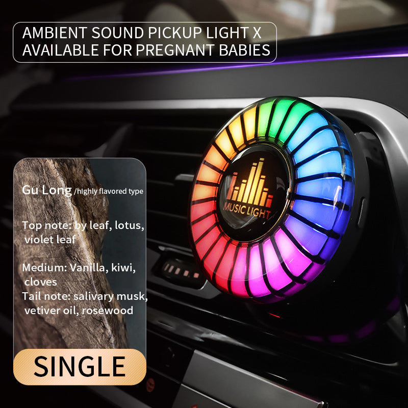 Car aromatherapy air outlet atmosphere light Car sound pickup light Car perfume voice-controlled rhythm light eprolo