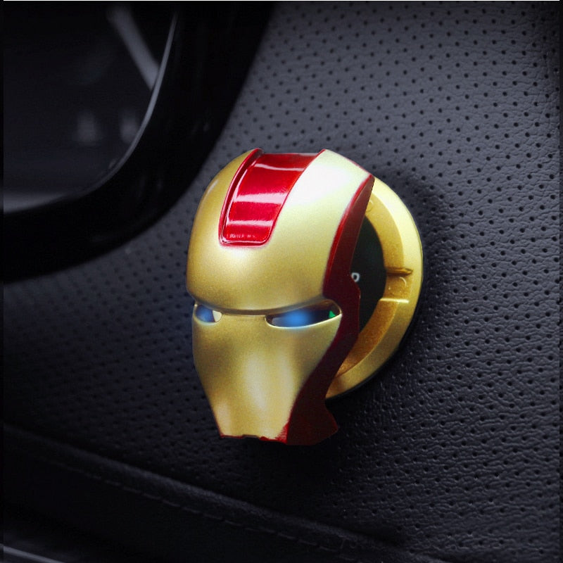 Iron Man Car Interior Engine Ignition Start Stop Button Protective Cover Decoration Sticker Car Interior Accessories eprolo