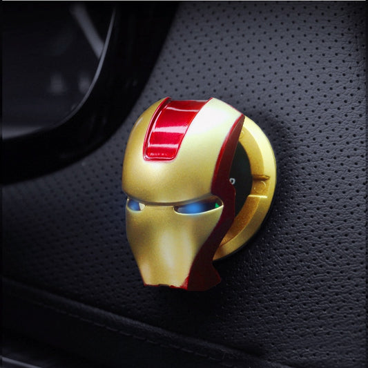 Iron Man Car Interior Engine Ignition Start Stop Button Protective Cover Decoration Sticker Car Interior Accessories eprolo