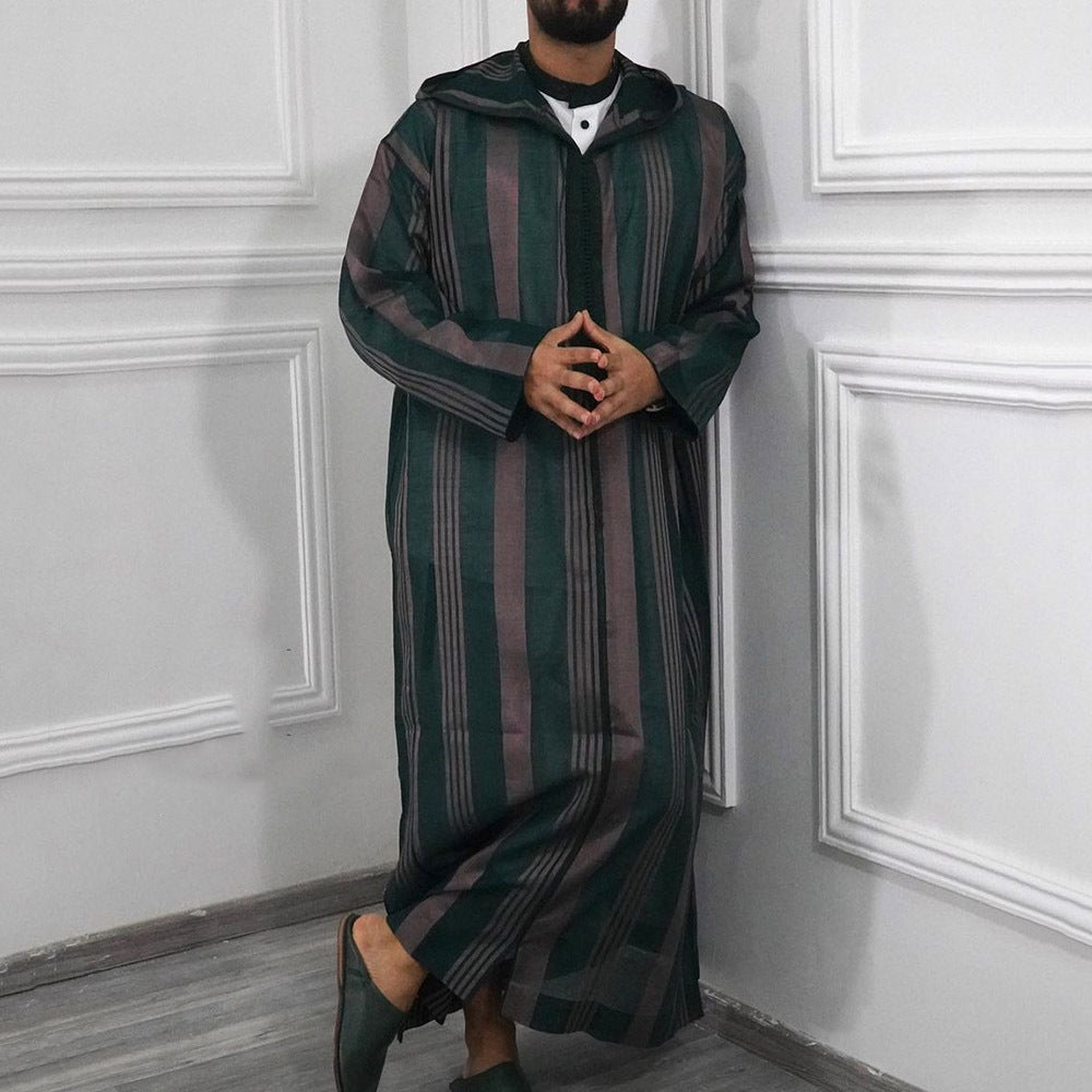 Men's long sleeved printed hooded loose casual men's traditional clothing eprolo