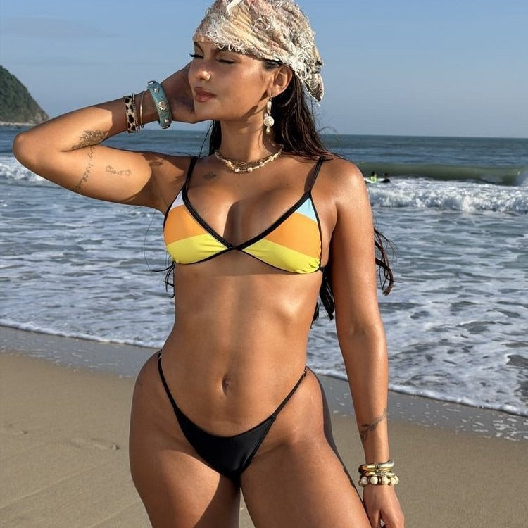 Color blocking split swimsuit eprolo