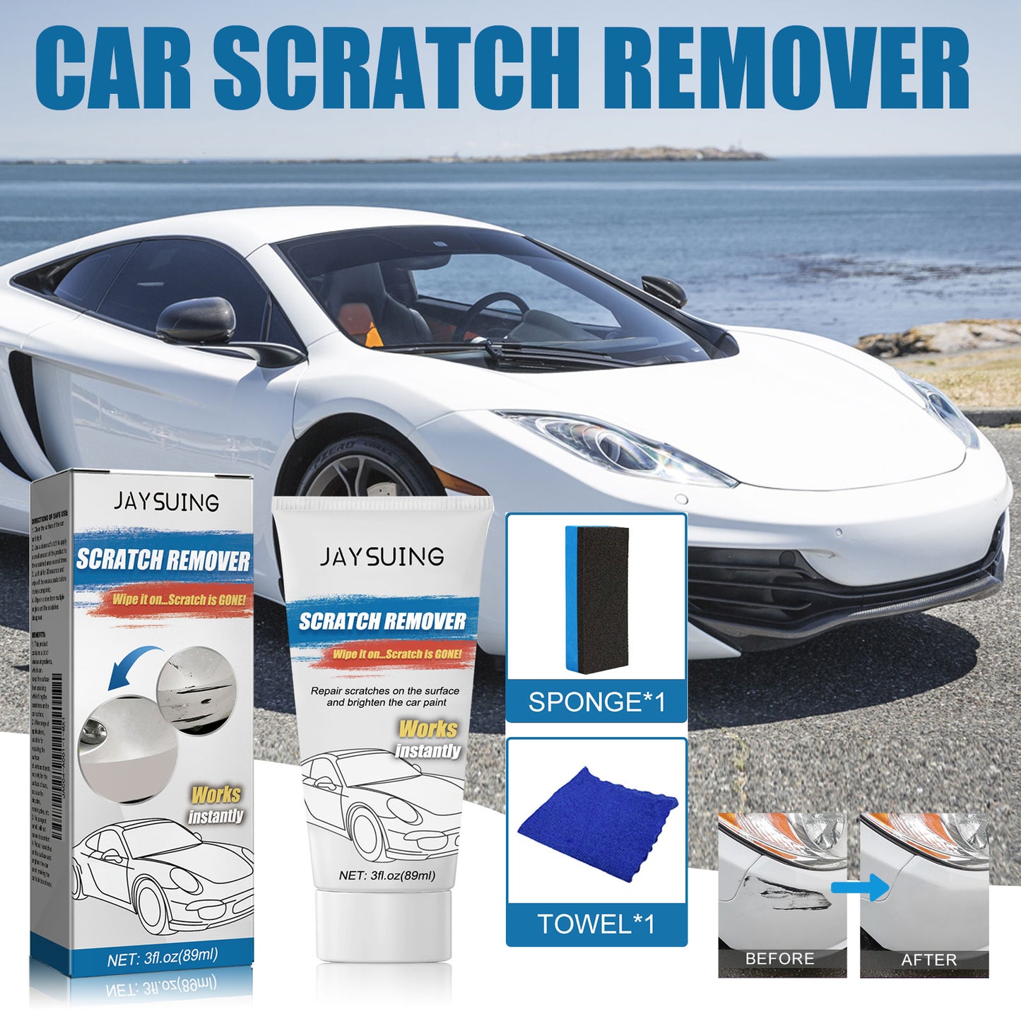 Car Scratch Repair Cream, Car Scratch Repair, Paint Finishing Polishing Renovation And Maintenance Care Cream eprolo