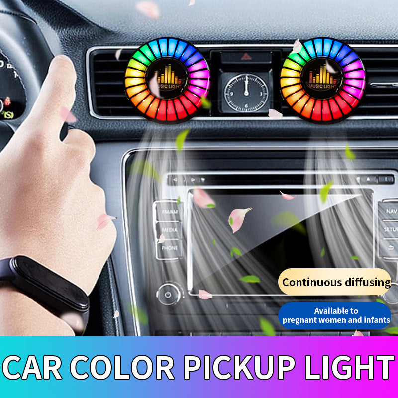 Car aromatherapy air outlet atmosphere light Car sound pickup light Car perfume voice-controlled rhythm light eprolo