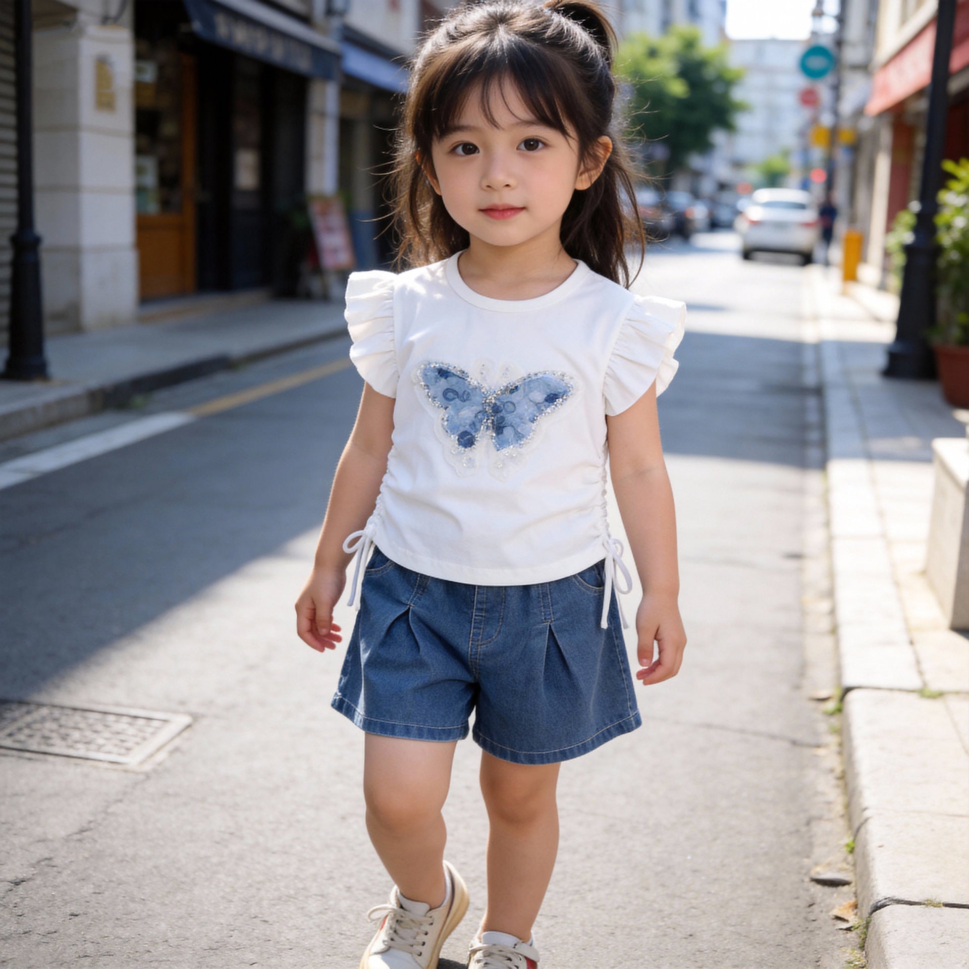 Short sleeved shorts two-piece set for infants and children in summer eprolo