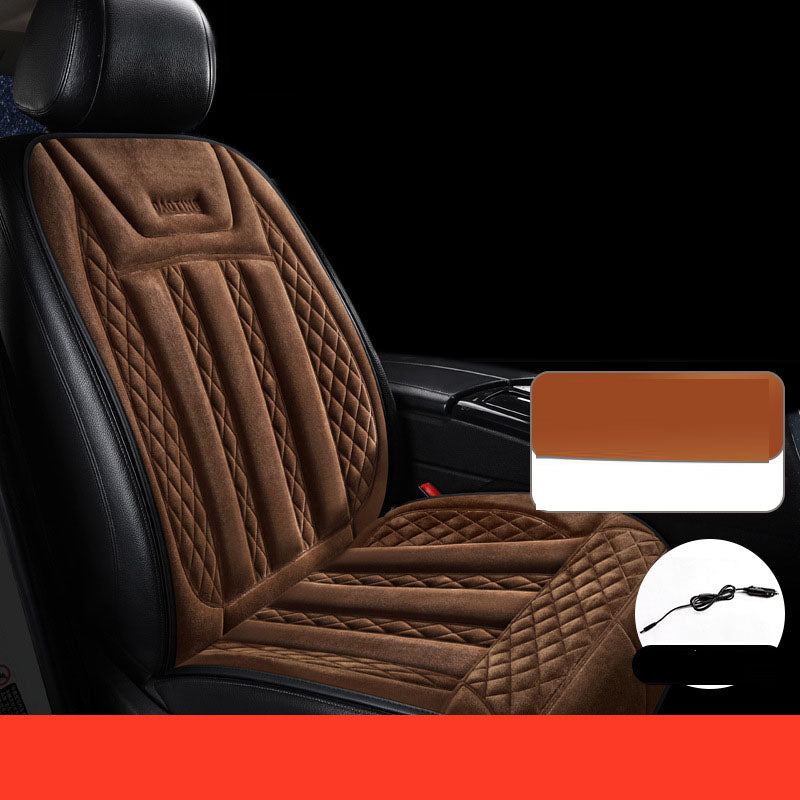 Car heated seat cushion winter single seat car electric heating modified plush seat cushion 12V24V warm eprolo