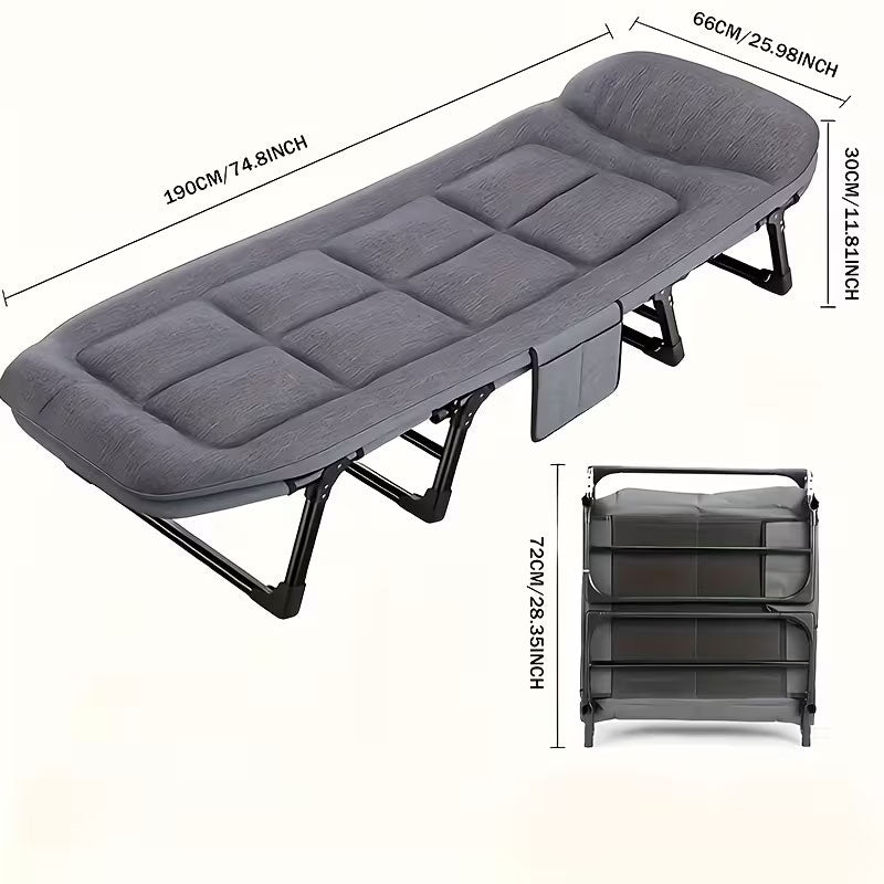 Adjustable Portable Folding Chair Space Saving with Side Pocket for Bedroom Office Outdoor Camping Compact eprolo