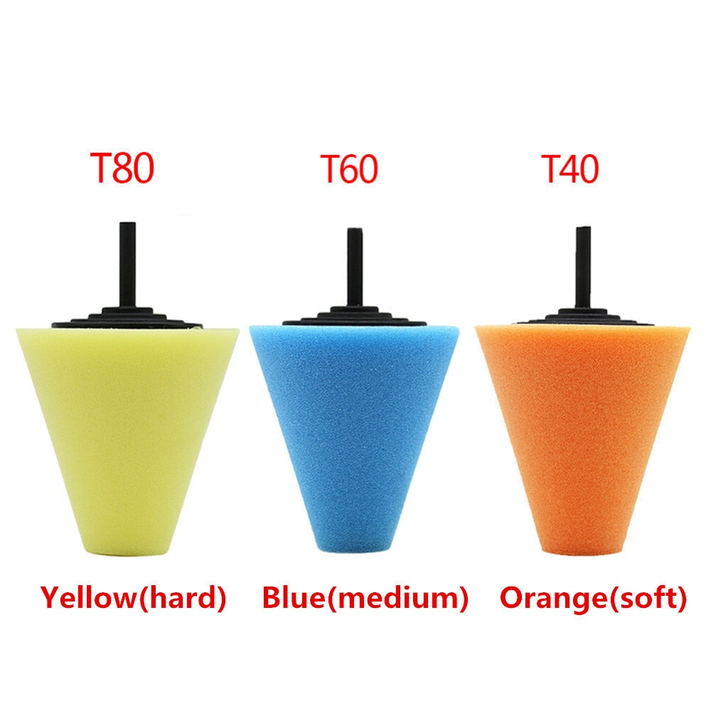 Burnishing Foam Sponge Polishing Pad Car Polisher Tyres Wheel Wheel Hub Tool Polishing Machine Cone-shape Wheel Hubs Disk eprolo