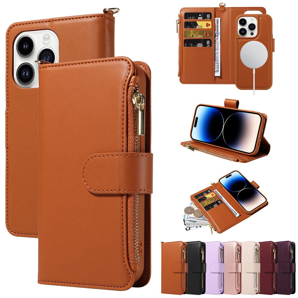Apple 15 phone case flip wireless charging iPhone 14 phone leather case wallet style phone protection case eprolo