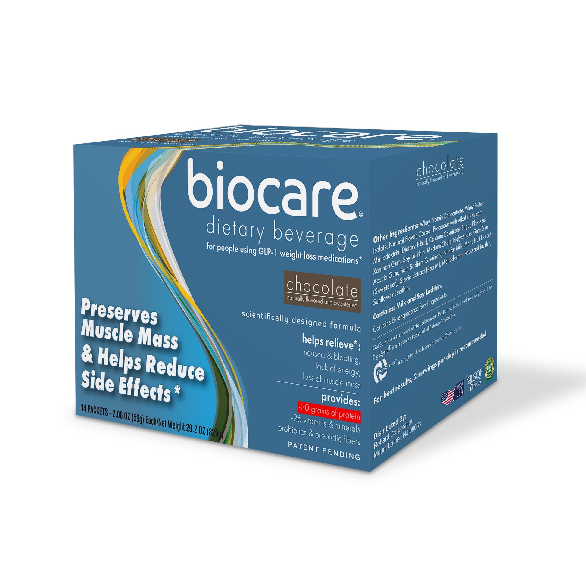 30G Protein Chocolate Biocare Dietary Beverage (14-Servings) Biocare