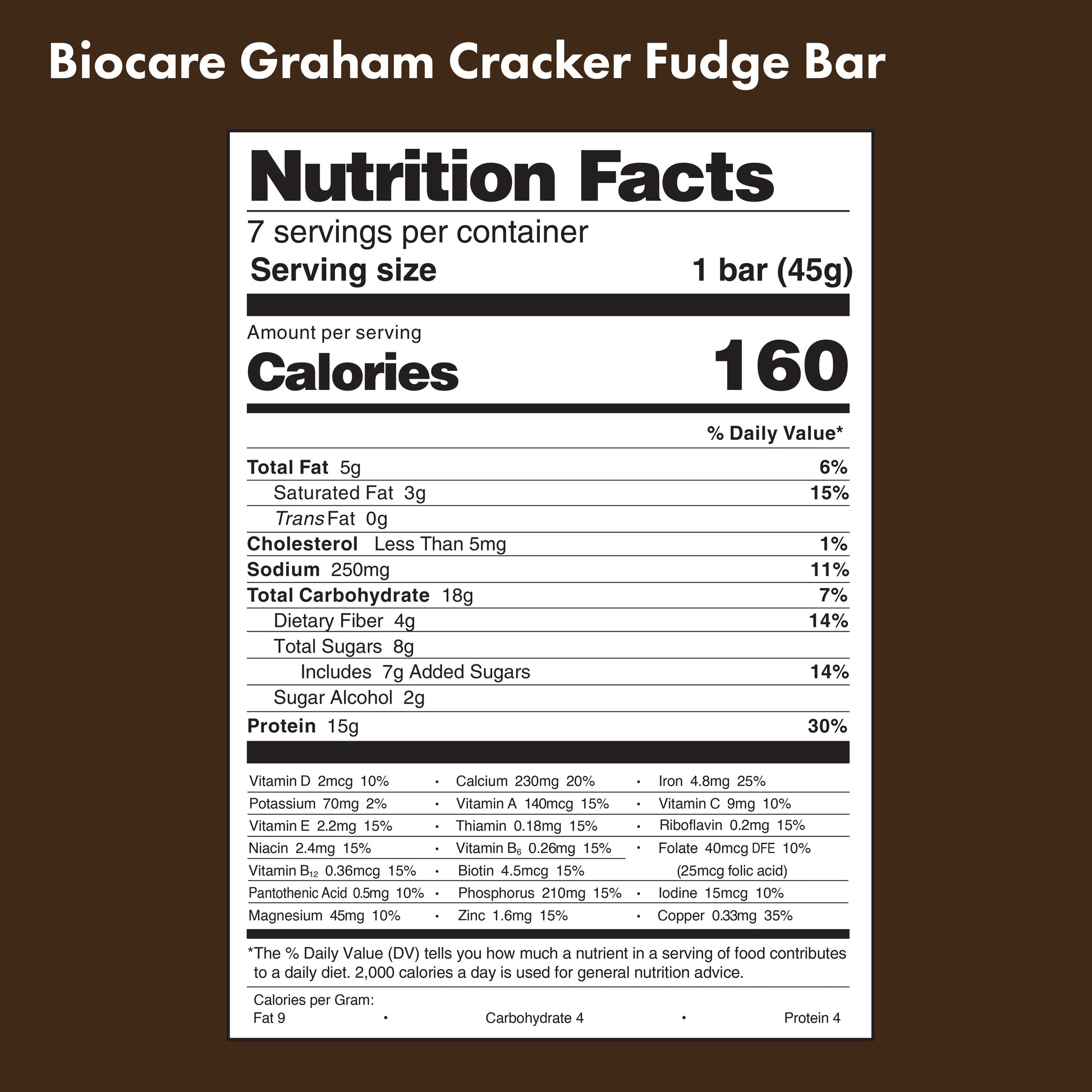 15G Protein Graham Cracker Fudge Bar Biocare