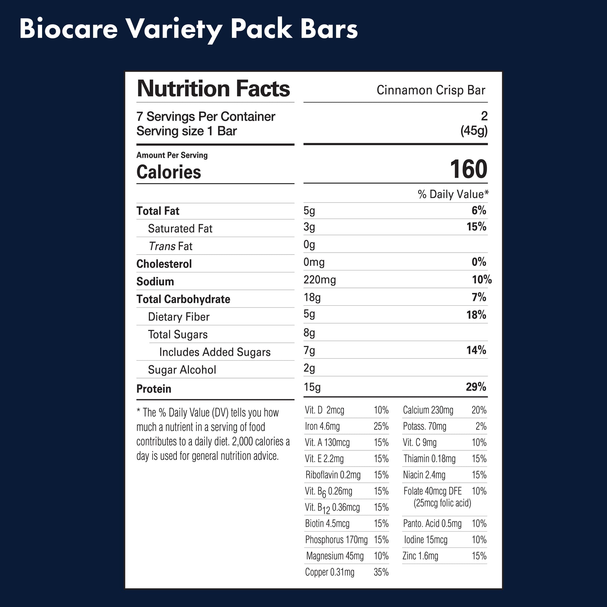 15G Protein Bars Variety Pack (7-Count) Biocare