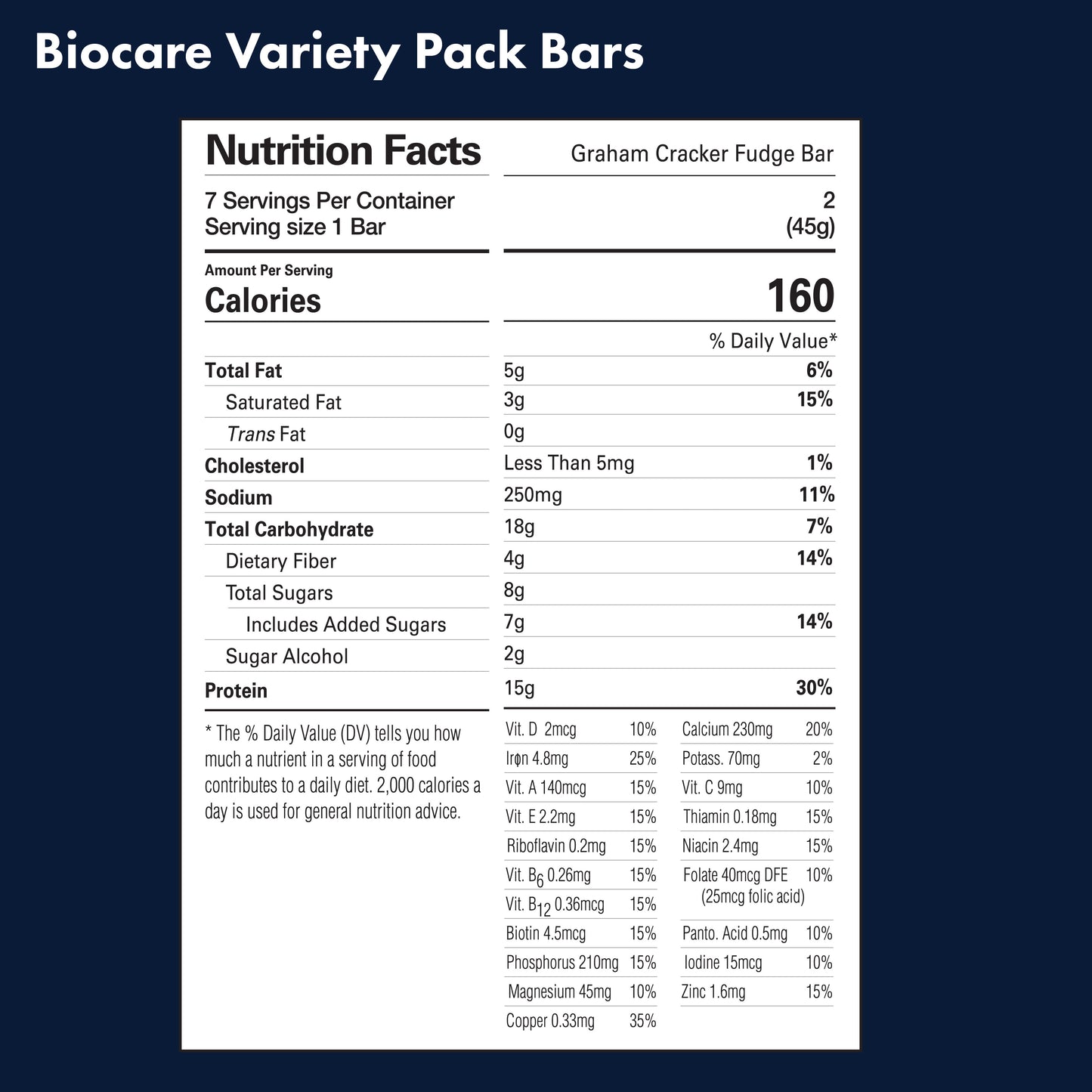 15G Protein Bars Variety Pack (7-Count) Biocare