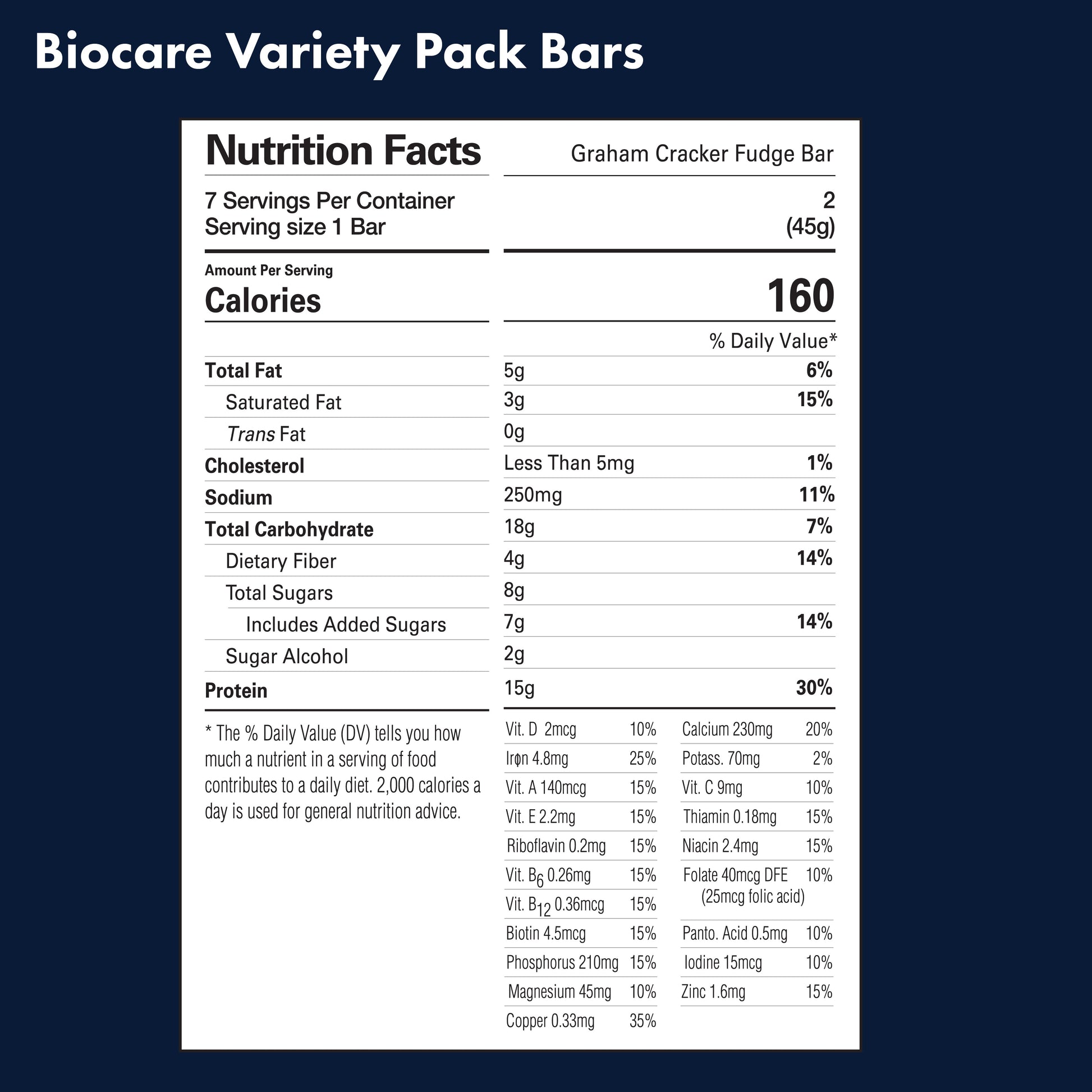 15G Protein Bars Variety Pack (7-Count) Biocare
