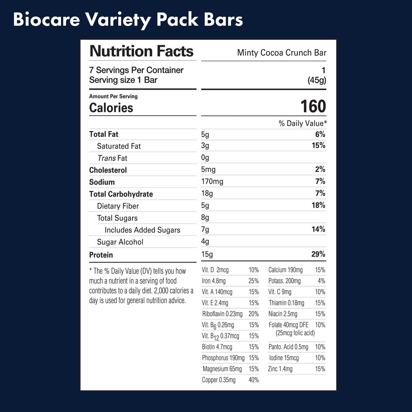 15G Protein Bars Variety Pack (7-Count) Biocare