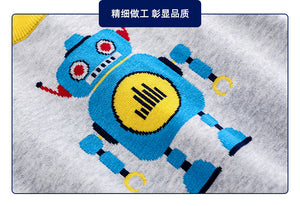 Children's Sweater Robot Boy Round Neck Pullover Sweater Foreign Trade Children's Clothing