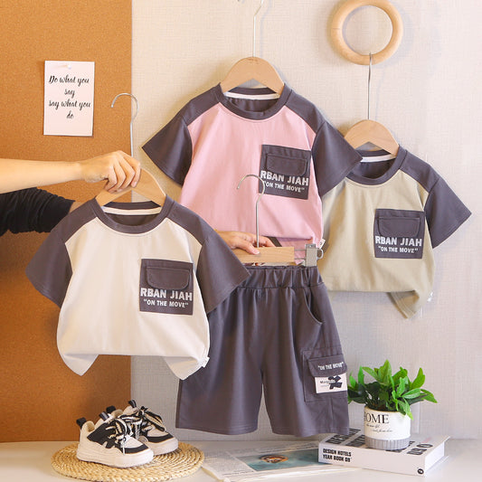 Summer round neck casual short sleeved two-piece set eprolo