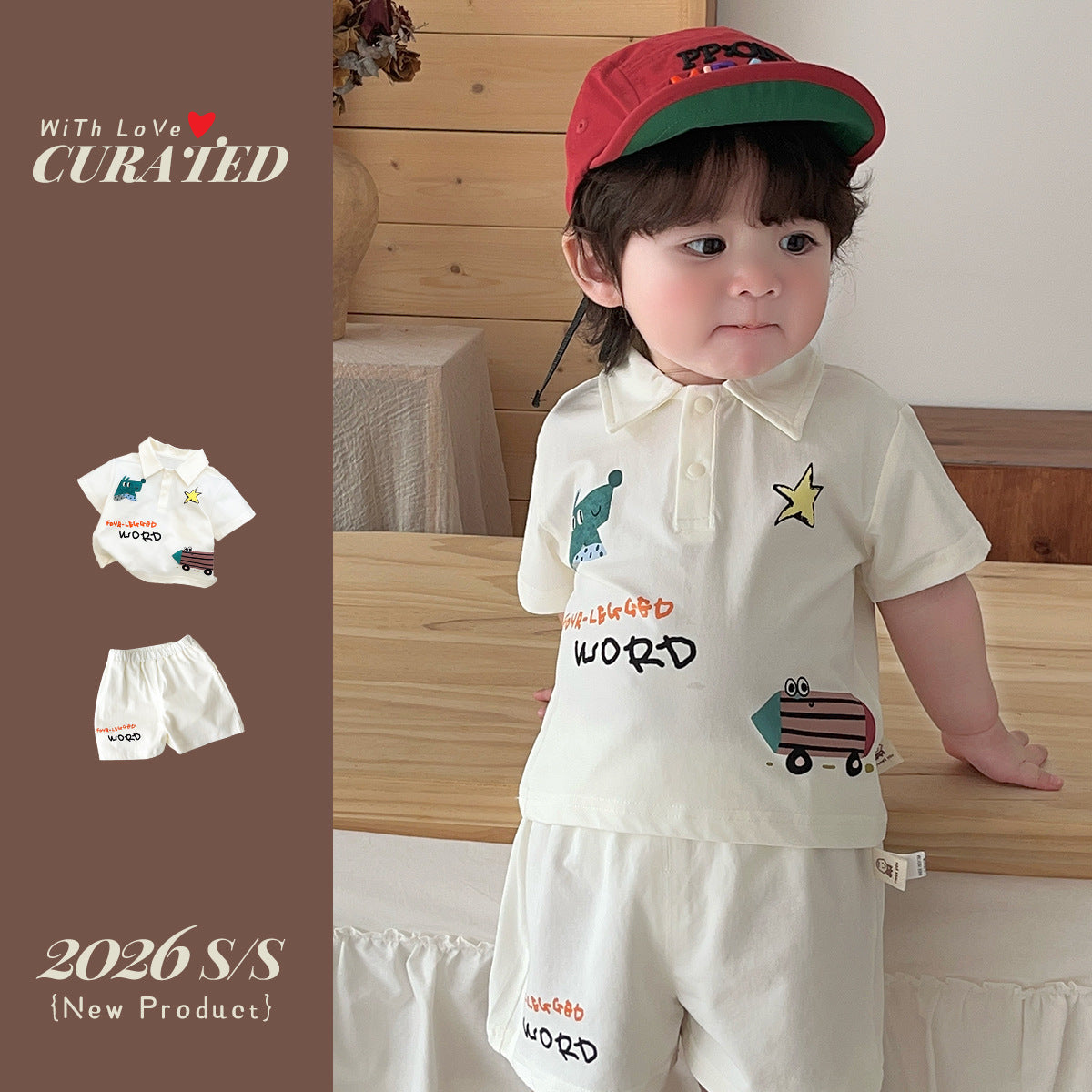 Baby Summer Outfit Set, Kids Casual Wear, Polo Collar Short Sleeve T-Shirt eprolo
