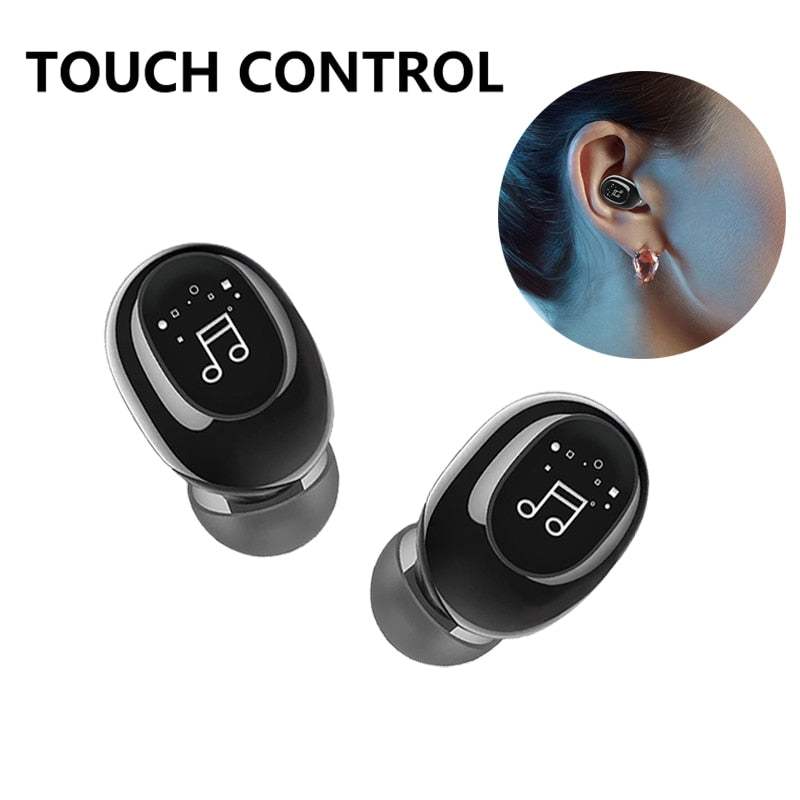 Invisible Ture Wireless Earphone Noise Cancelling Bluetooth Headphone Handsfree Stereo Headset TWS Earbud With Microphone eprolo