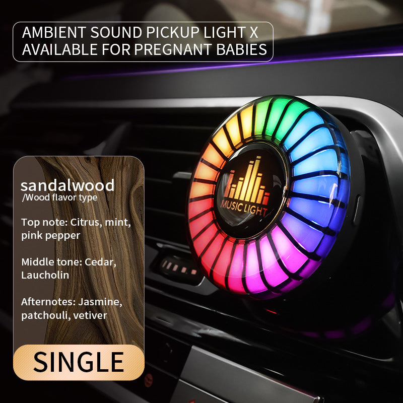 Car aromatherapy air outlet atmosphere light Car sound pickup light Car perfume voice-controlled rhythm light eprolo