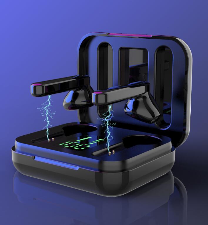 TWS J4 Wireless Earbuds Bluetooth 5.0 Earphone Sport Stereo Bass Wireless Earbuds LED Display HD Music Headset with Charging Box eprolo