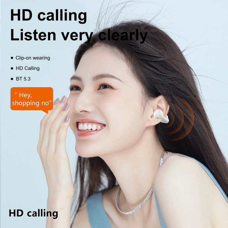 JS352 Headphones HIFI Sound Big Battery Life Clip-On Earbuds LED Display TWS Wireless Earphone For Gaming Sport eprolo