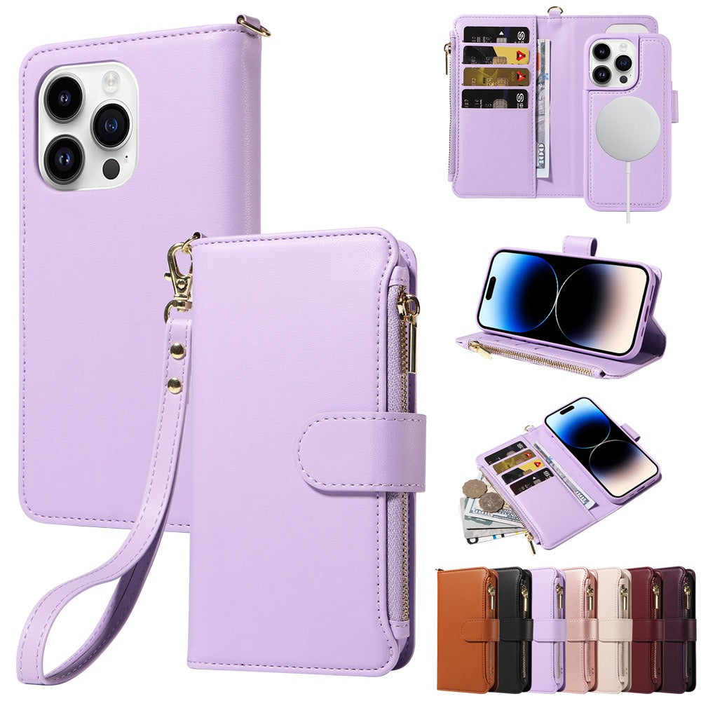 Apple 15 phone case flip wireless charging iPhone 14 phone leather case wallet style phone protection case eprolo