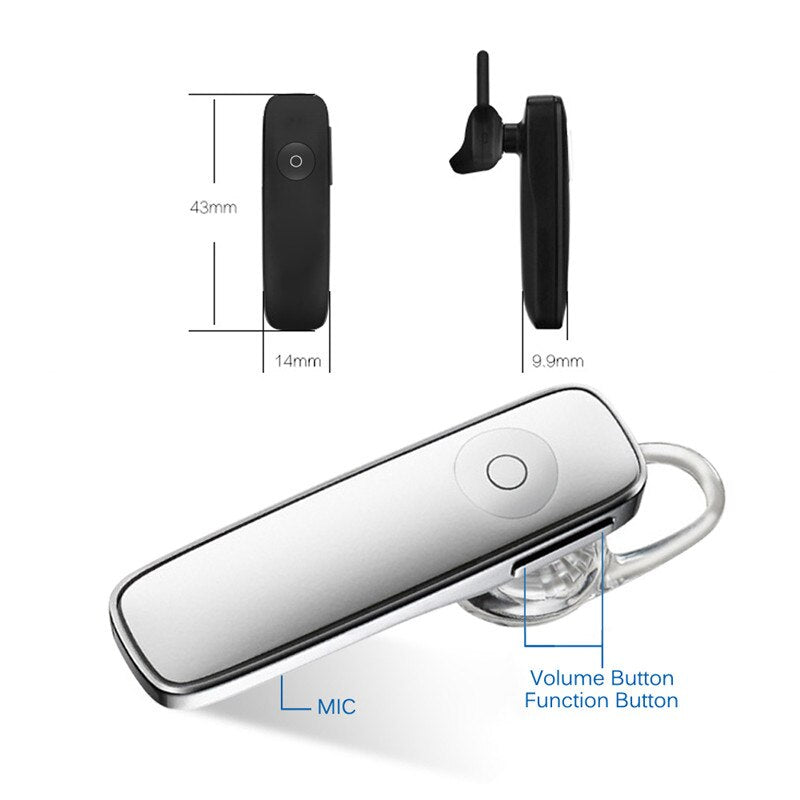 M165 Mini Bluetooth Earphone Stereo Bass Bluetooth Headset Handsfree Earloop Wireless Earpiece With Mic For All Smart Phones eprolo
