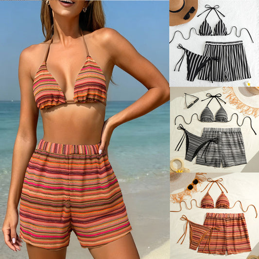 Striped split swimsuit for women eprolo