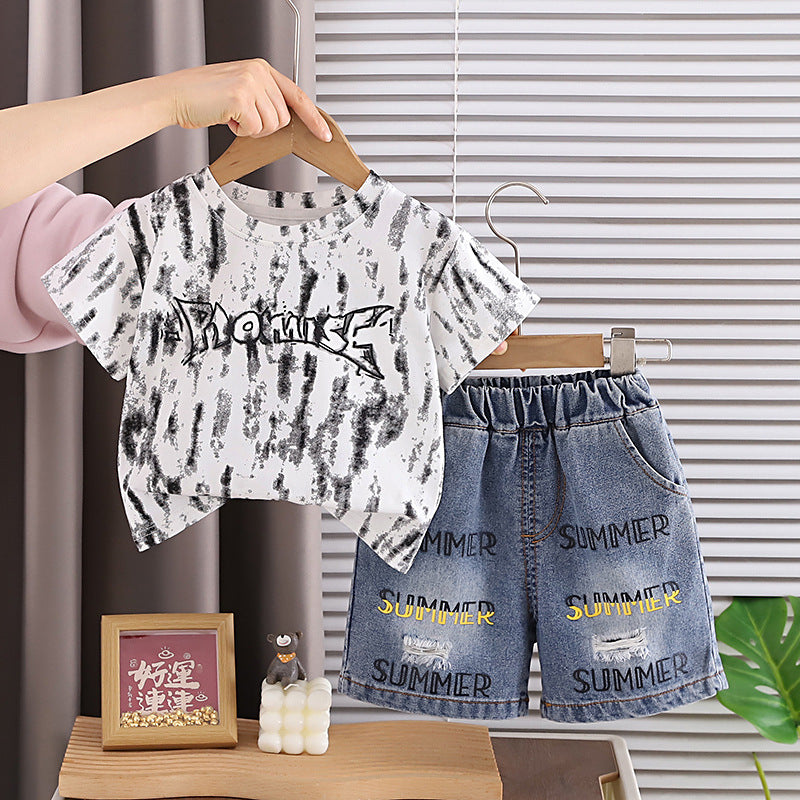 Children's round neck short sleeved two-piece set eprolo