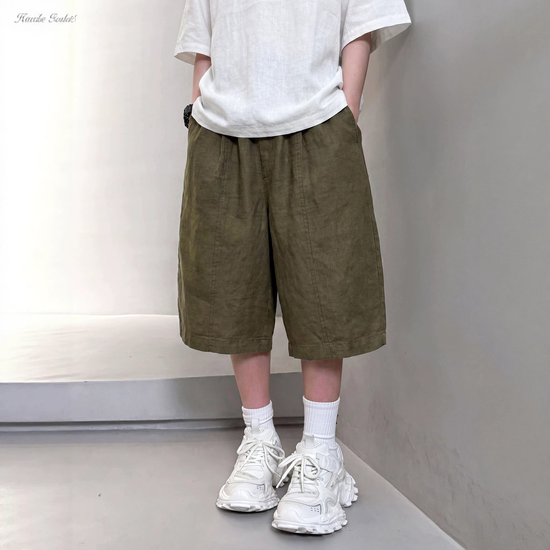 Boy's Middle and Large Kids Pants Boy's Five-Quarter Mid-Length Pants eprolo