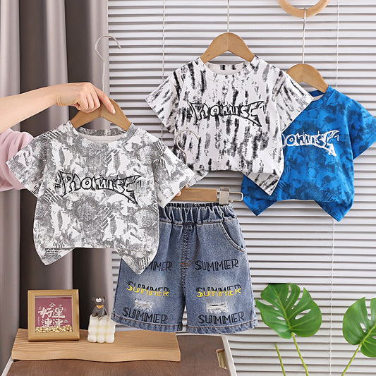 Children's round neck short sleeved two-piece set eprolo