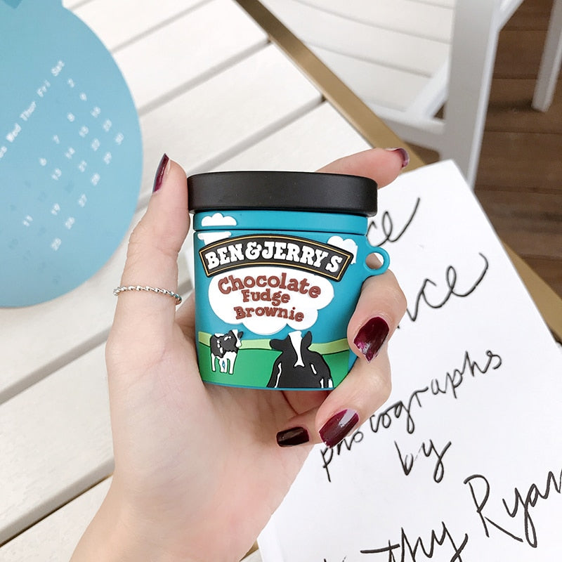 Brand ben jerry chocolate ice cream case For AirPods 1 2 Pro charge box soft silicone Wireless bluetooth earphone protect cover eprolo