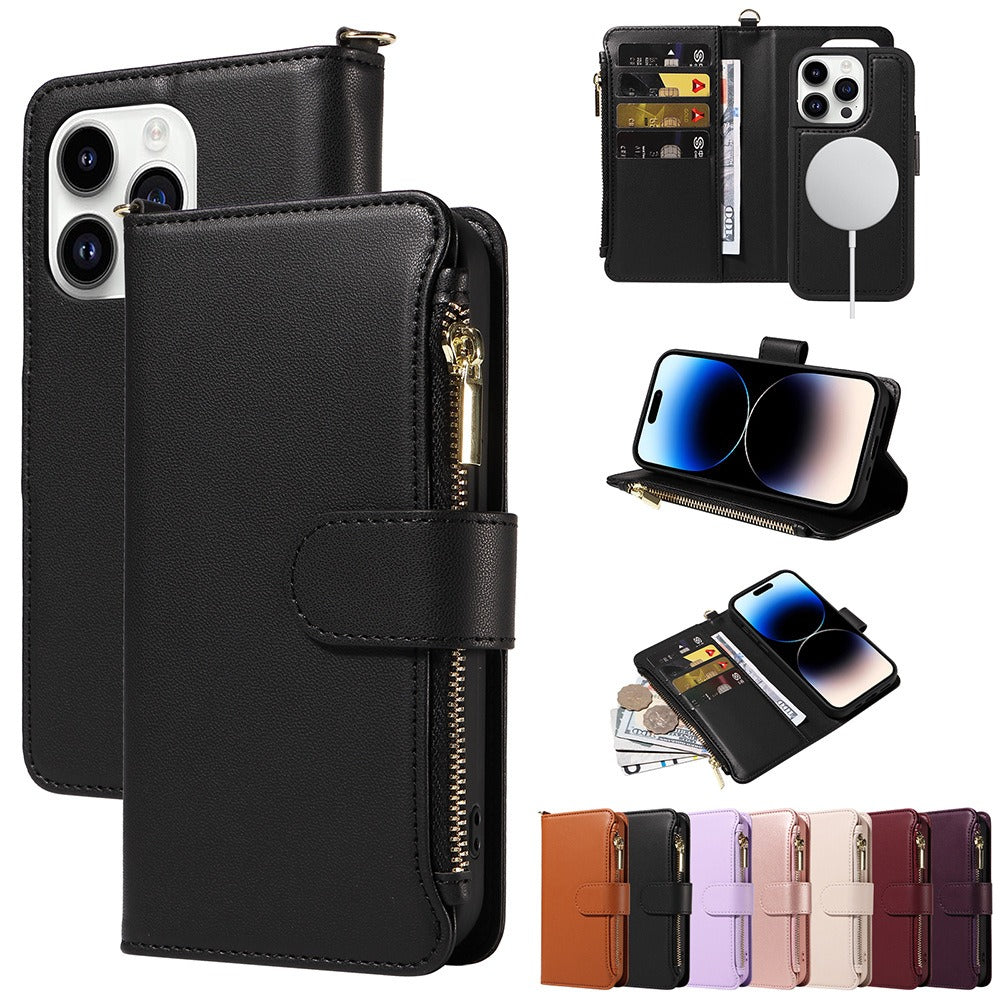 Apple 15 phone case flip wireless charging iPhone 14 phone leather case wallet style phone protection case eprolo