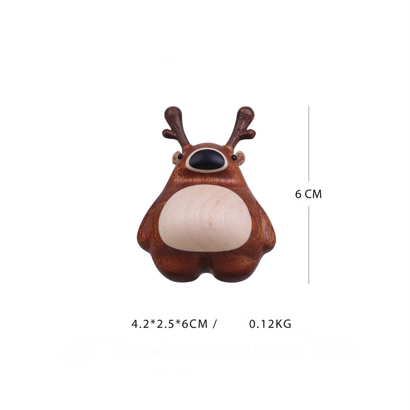 Deer Car Fragrance Accessories Solid Wood Car Perfume Air Outlet Decoration Accessories Cute Gift eprolo