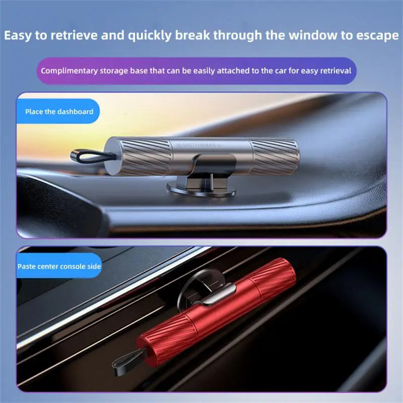 One Seco Window Breaker Seatbelt Cutter Car Gadgets Vehicle Escape Tool Safe Hammer Glass Breaker Life-Saving Emergency Artifact eprolo