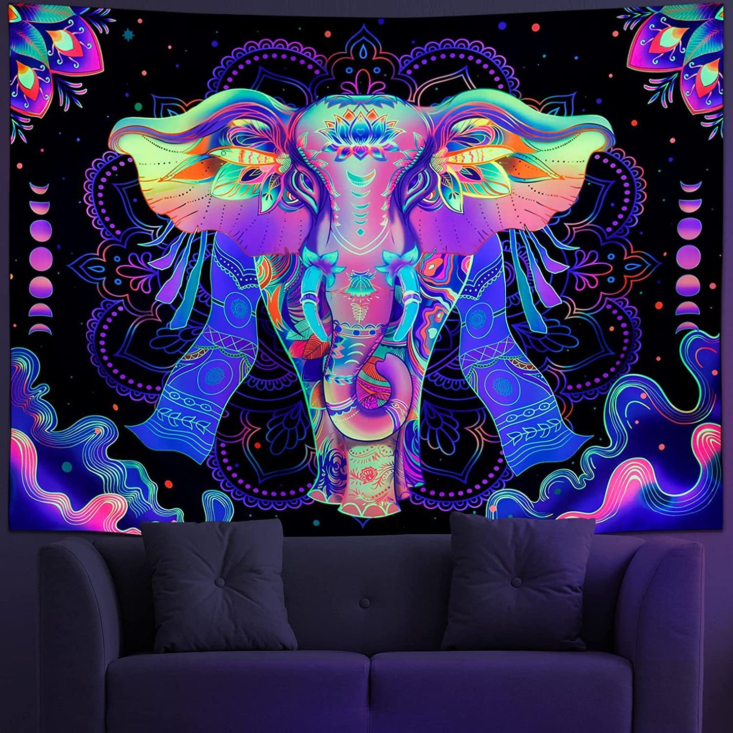 Home Room Dormitory Wall Purple Decorative Cloth Hanging Cloth Tapestry Room Background Cloth Wall Tapestry Hanging