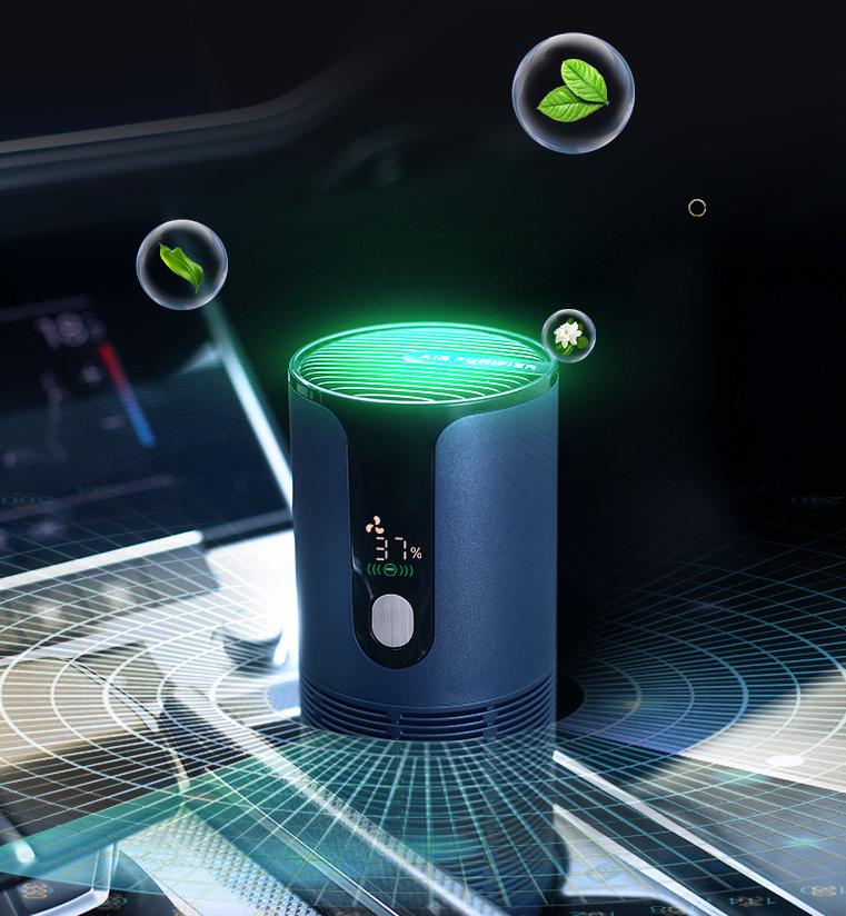 Intelligent car air purifier for formaldehyde and smoke removal UVC negative ion USB car disinfectant eprolo